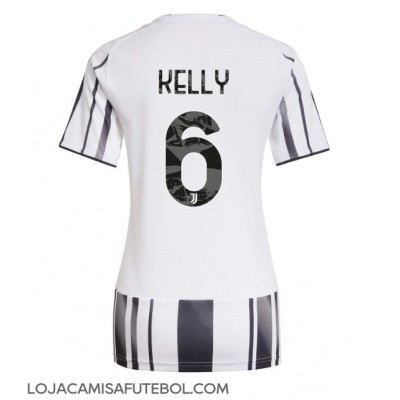 Camisa de Futebol Juventus Lloyd Kelly #6 Equipamento Principal Mulheres 2025-26 Manga Curta Camisa de Futebol Juventus Lloyd Kelly #6 Equipamento Principal Mulheres 2025-26 Manga Curta
